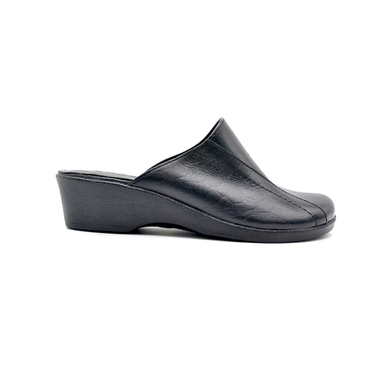 ShoeBox Orthopedic Sabo clog, 3 cm heel, genuine leather, model 72, black