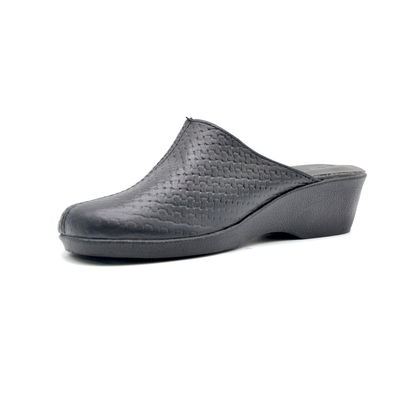 ShoeBox Orthopedic Sabo clog, 4 cm heel, genuine leather, model 73, black