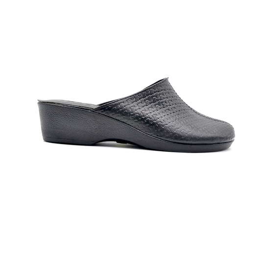 ShoeBox Orthopedic Sabo clog, 4 cm heel, genuine leather, model 73, black