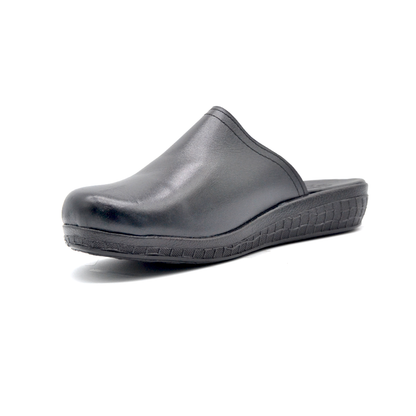 ShoeBox Orthopedic Sabo clog, 2 cm heel, genuine leather, model 75, black
