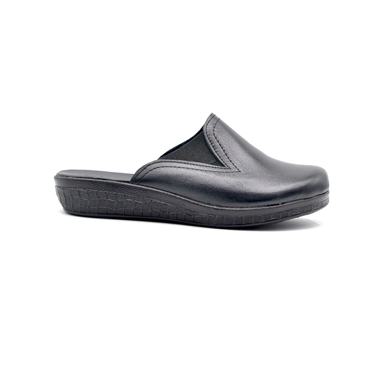 ShoeBox Orthopedic Sabo clog, 2 cm heel, genuine leather, model 75, black