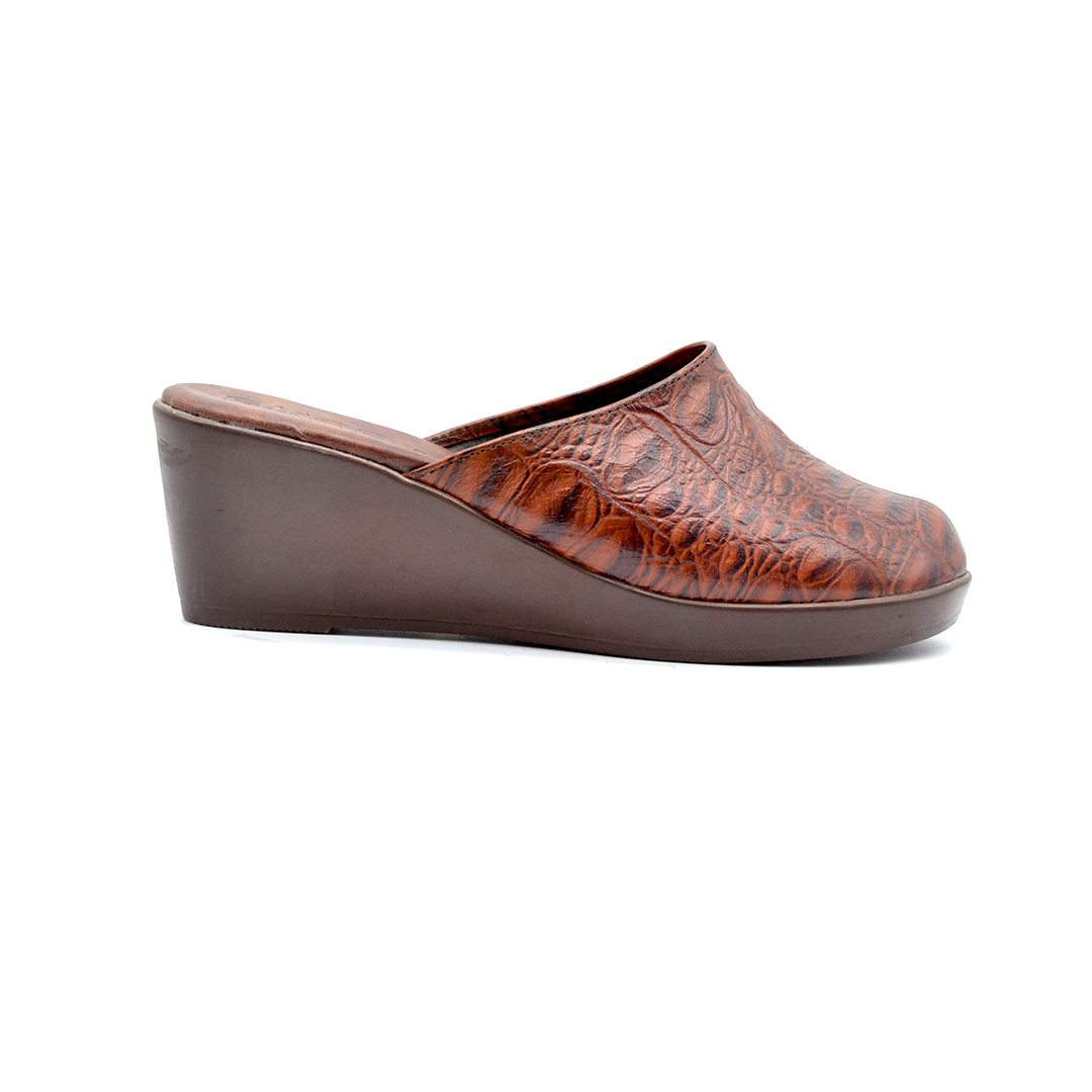 ShoeBox Orthopedic Sabo clog, 6 cm heel, genuine leather, model 81, honey