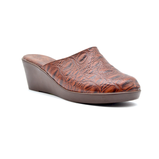 ShoeBox Orthopedic Sabo clog, 6 cm heel, genuine leather, model 81, honey