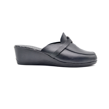 ShoeBox Orthopedic Sabo clog, 3 cm heel, genuine leather, model 97, black