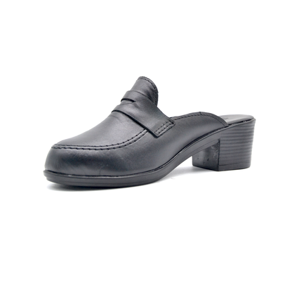 ShoeBox Orthopedic Sabo clog, 3 cm heel, genuine leather, model 98, black