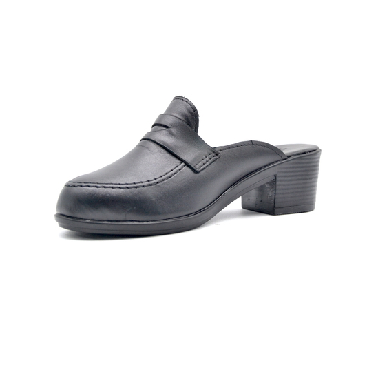 ShoeBox Orthopedic Sabo clog, 3 cm heel, genuine leather, model 98, black