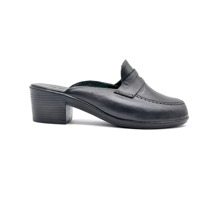 ShoeBox Orthopedic Sabo clog, 3 cm heel, genuine leather, model 98, black