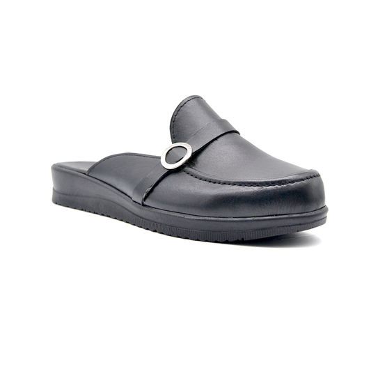 ShoeBox Orthopedic Sabo clog, 1 cm heel, genuine leather, model 99, black